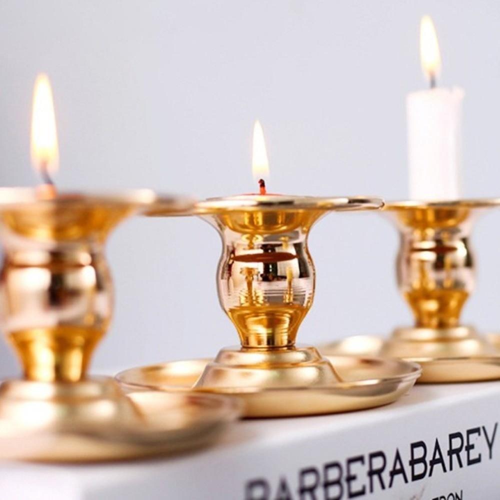 Base Tray Long Pole Candle Cup European Round Candle Socket Simple Round Candlestick Table Decor