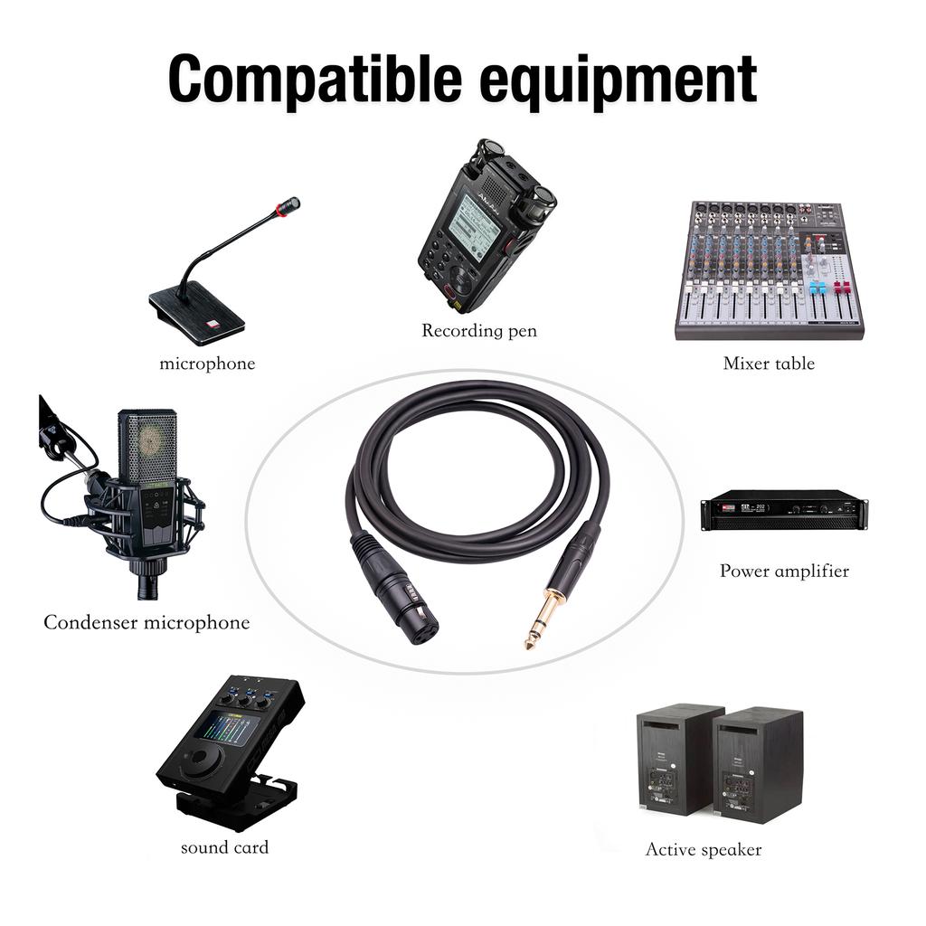 6,35 TRS стерео штекер - XLR гнездовой микрофонный микшер аудиокабель с защитой от помех поддерживает 48 В