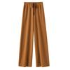Fashion Solid High Waist Loose Wide Leg Pants for Women Autumn Winter Drawstring Vintage Straight Casual Trousers Women Simple Slim Lady Pants 25632