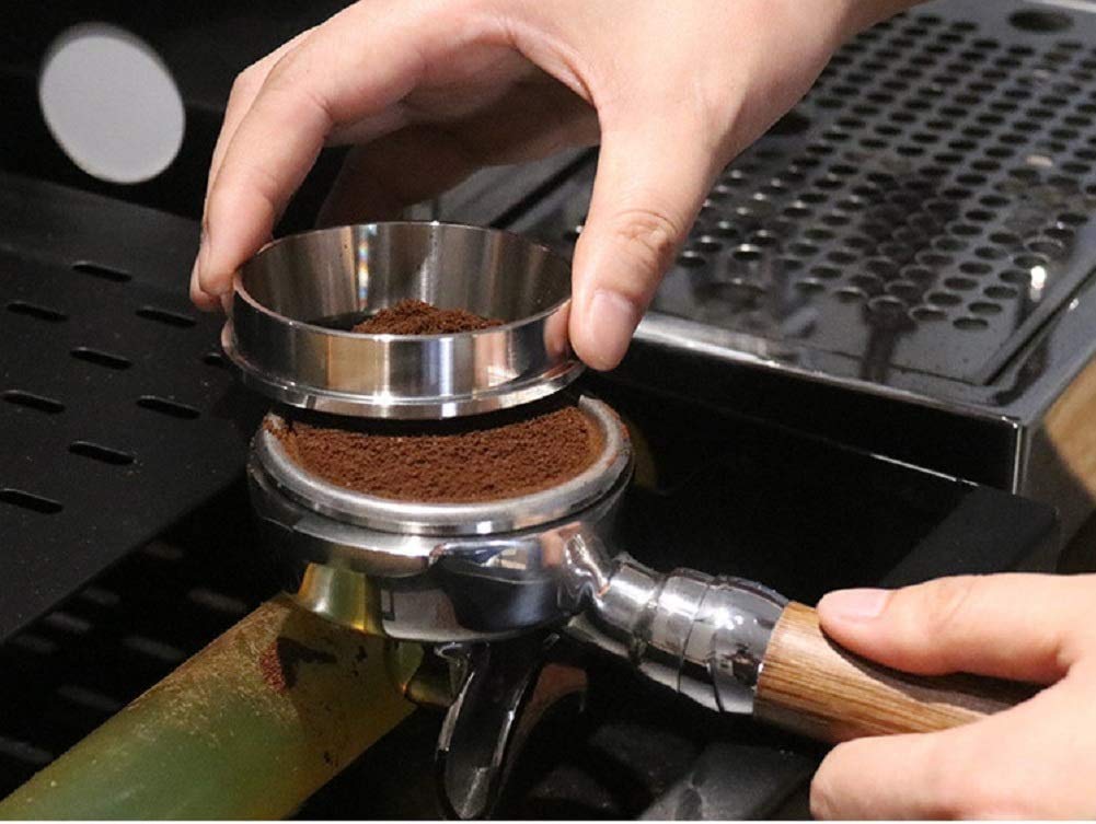 Coffee Dosing Espresso Dosing Coffee Replacement Coffee Dosing Stainless Steel Espresso Machine Accessory Ring, Funnel, Ring, (Silver-53mm)
