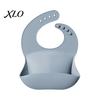 Comfortable Bibs for Sensitive Skin Silicone Baby Bib, Waterproof Soft Adjustable Feeding Durable Stain Resistant Large Pocket Food Catch Bib
