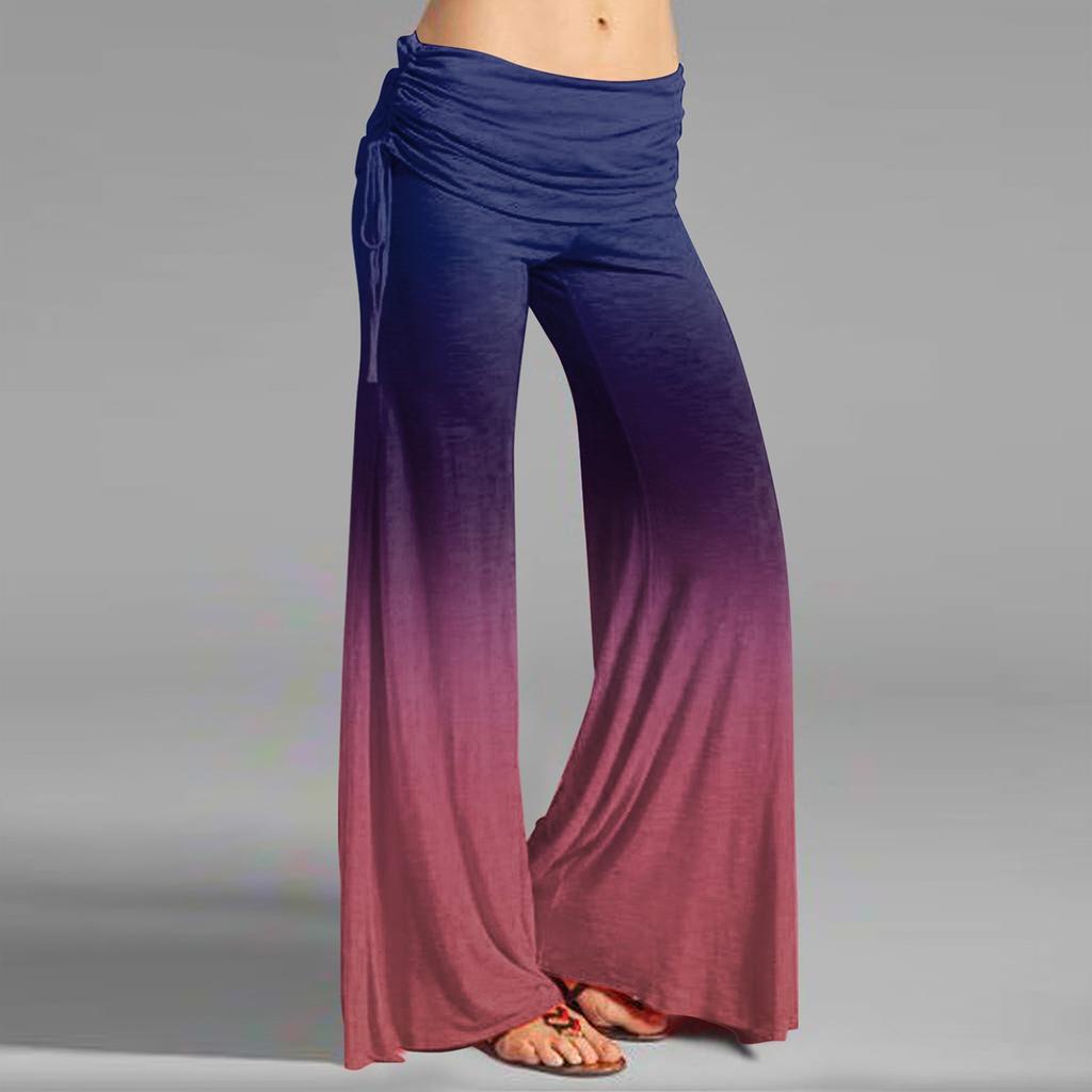 Women's High Waist Wide Leg Pants Casual Loose Fit Palazzo Lounge Yoga Pants with Drawstring