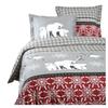 Parure de lit - EDEN - Aigueblanche - Rouge - 220 x 240 cm - 100% coton Oeko‑Tex