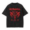 Awesome Ultrakill Shooting Game T-Shirts Men Crew Neck Pure Cotton Washed T Shirt Short Sleeve Tees Summer Tops
