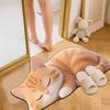 Floor Mat 3D Cartoon Cat Pattern Rug Non-Slip Backing Easy Maintenance Living Room Rug