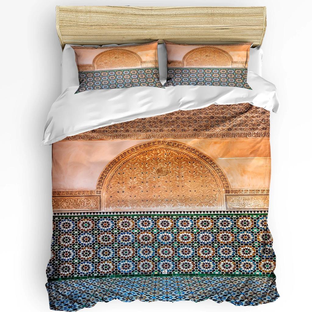 Moroccan Tiles Colorful Arabesque 3pcs Bedding Set For Bedroom Double Bed Home Textile Duvet Cover Quilt Cover Pillowcase