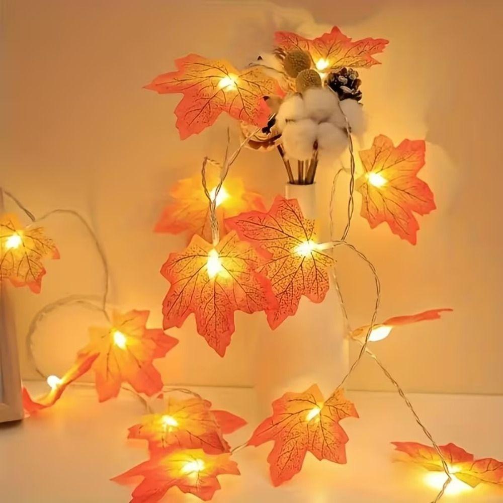 Warm Ambiance Maple Leaf String Lights Red Leaf Design Fall String Lights Decor Home Decor