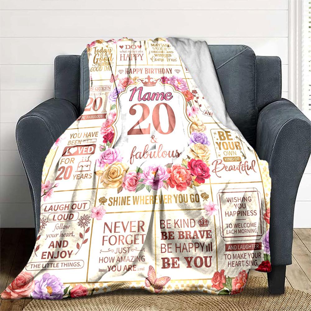 Happy Birthday Celebration Customize Your Name Blanket Soft And Comfortable It'S The Perfect Gift For Family Friends Or Loved Ones Suitable For All