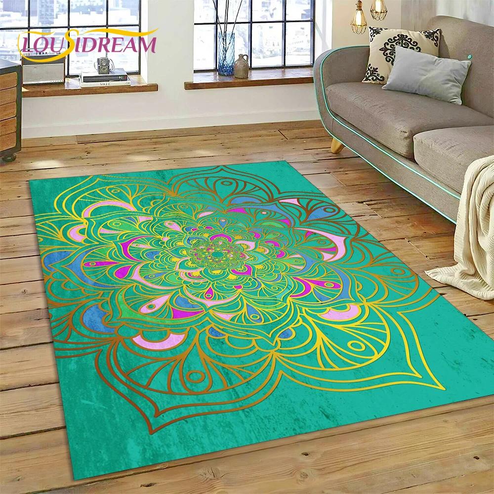 Bohemia Meditation Mandala Flower Carpet Rug for Home Living Room Bedroom Sofa Doormat Deco Mat