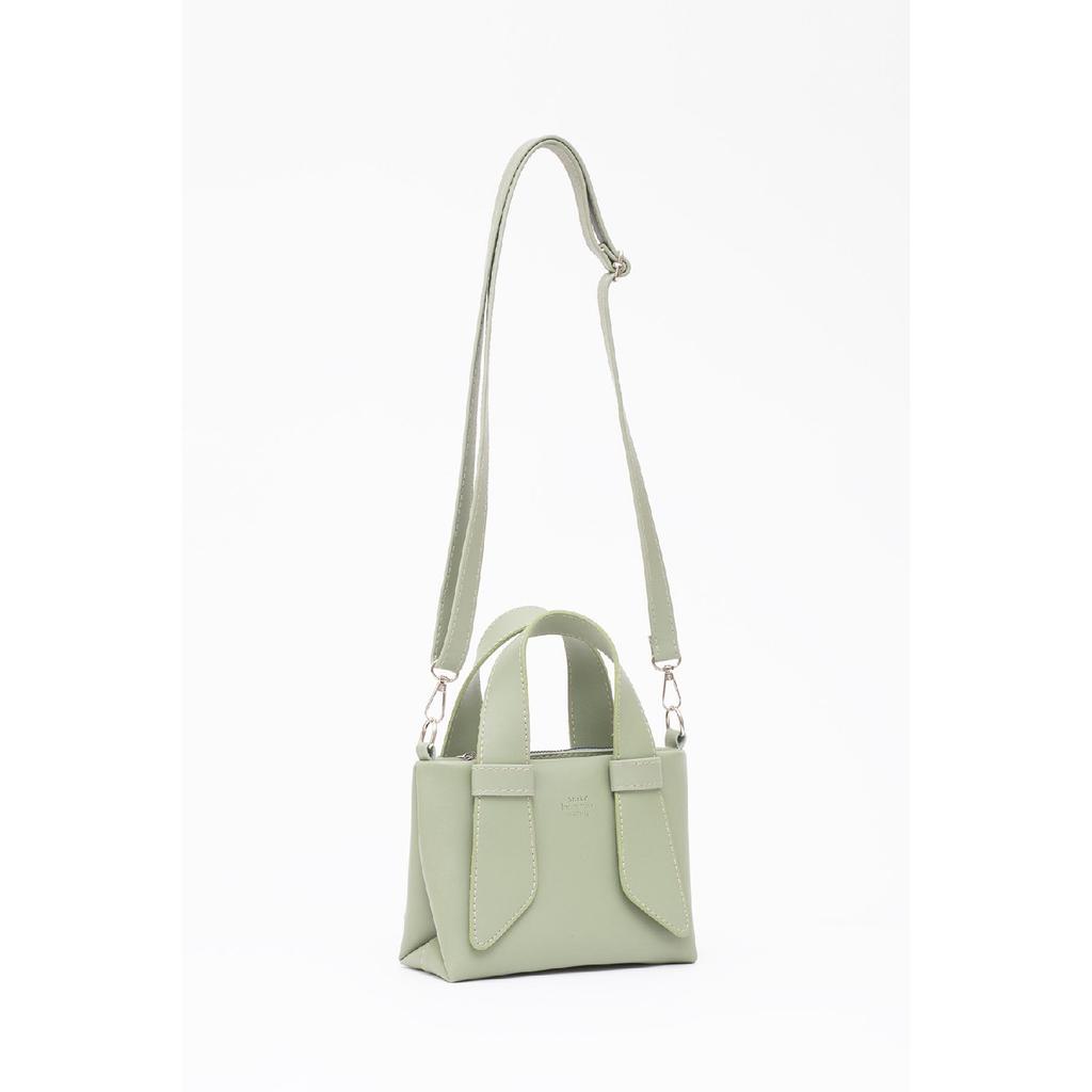 Black Shk60 Artificial Leather Single Compartment Double Handle Handbag And Crossbody Shoulder Bag L:14W:21W:8 Cm