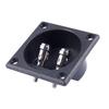 AA58 Square Shape Double Binding Post Type Speaker Box Terminal Cup Black