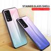 For Xiaomi Mi Note 10 Lite 10T 11T Pro Redmi 10 10C Note 10 11 Pro+ 10s 11s 4G 5G Case Gradient Aurora Tempered Glass Soft Frame Back Cover Phone Case