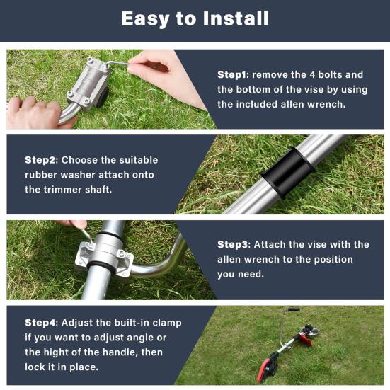 Ручка Weed Eater Эргономичная рукоятка триммера Ручка для насадки Weed Eater с зажимом для озеленения, ухода за газоном, стрижки двора