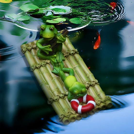 Floating Frog Ornament Waterproof Detailed Pool Decor Frog Sculpture Eco-friendly Floating Figurine Craft for Pond Pool Fish Tank