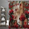 Роза Цветок Деревянная Панель Занавеска для Душа, Декоративная Занавеска для Душа для Ванной Комнаты, Водонепроницаемая Занавеска для Душа с Крючками