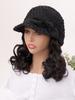 1 Middle-aged and Elderly Hat Wig, Winter Fashion Beret, Short Roll Hat Wig