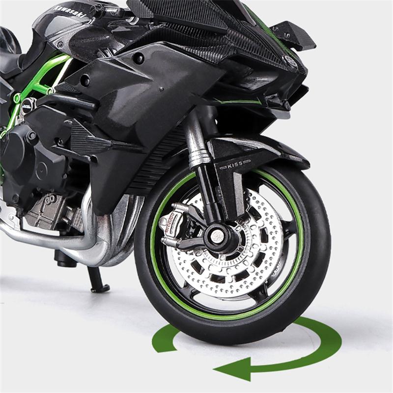 1/12 Kawasaki Ninja H2R Alloy Racing Cross-country Motorcycle Model Simulation Toy Street Motorcycle Model Collection Kids Gifts