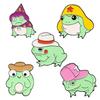 Eye-catching Alloy Frog Brooch Pin For Unisex Fashion With Distinctive Five-pointed Hat Style