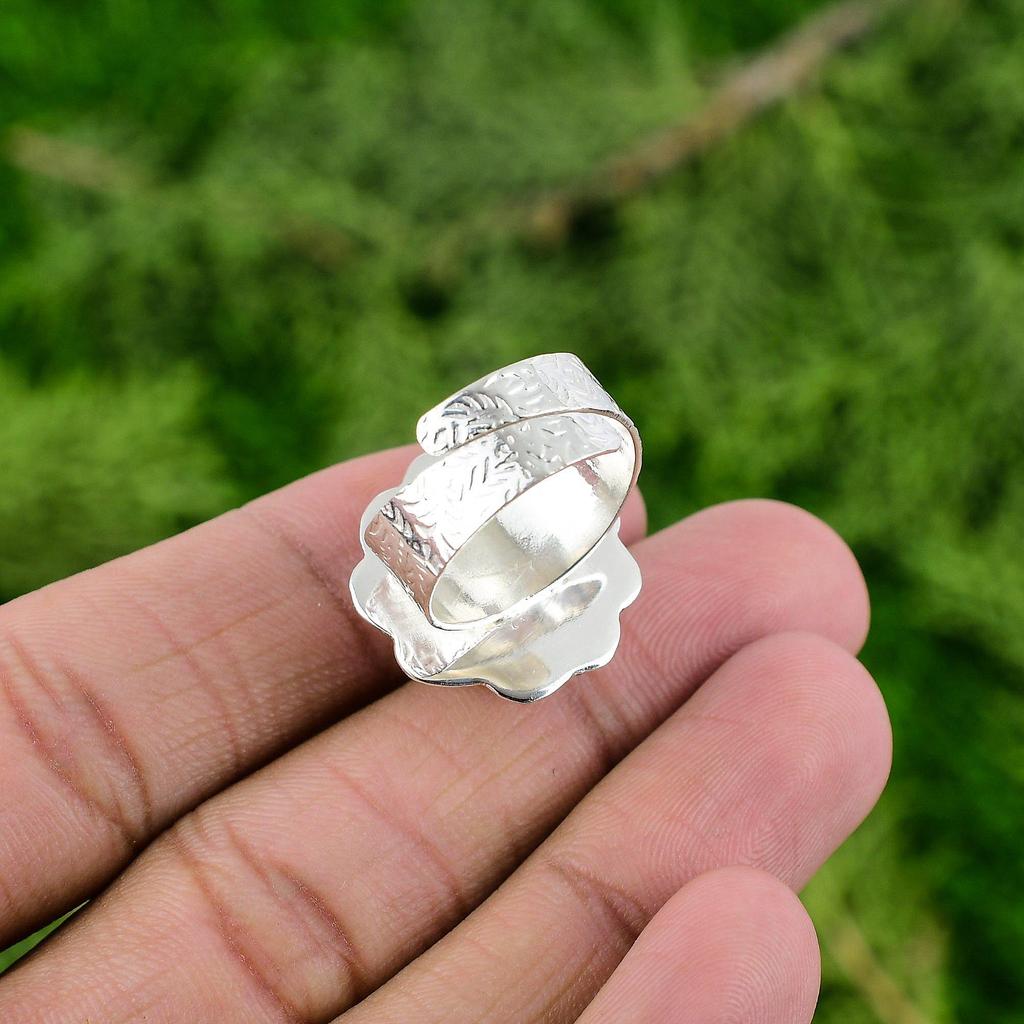 Gift For Her 925 Silver Natural Rainbow Moonstone Multi Stone Adjustable Ring