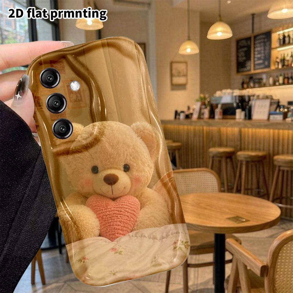 Phone Case: 2D Flat Samsung Galaxy A34 A35 S20 S22 S21 FE Plus Ultra Protective Case, Plush Teddy Bear, Christmas Halloween Holiday Gift