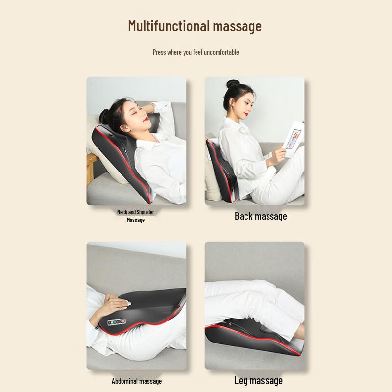 Enlong Heated Electric Massage Pillow for Waist, Neck & Abdomen