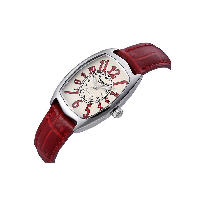 Casio Серия STANDARD серия DRESS бочкообразный ретро деловой стрелочный повседневный водонепроницаемый кварцевый механизм кожаный ремешок Японский и LTP-1208E-9B2