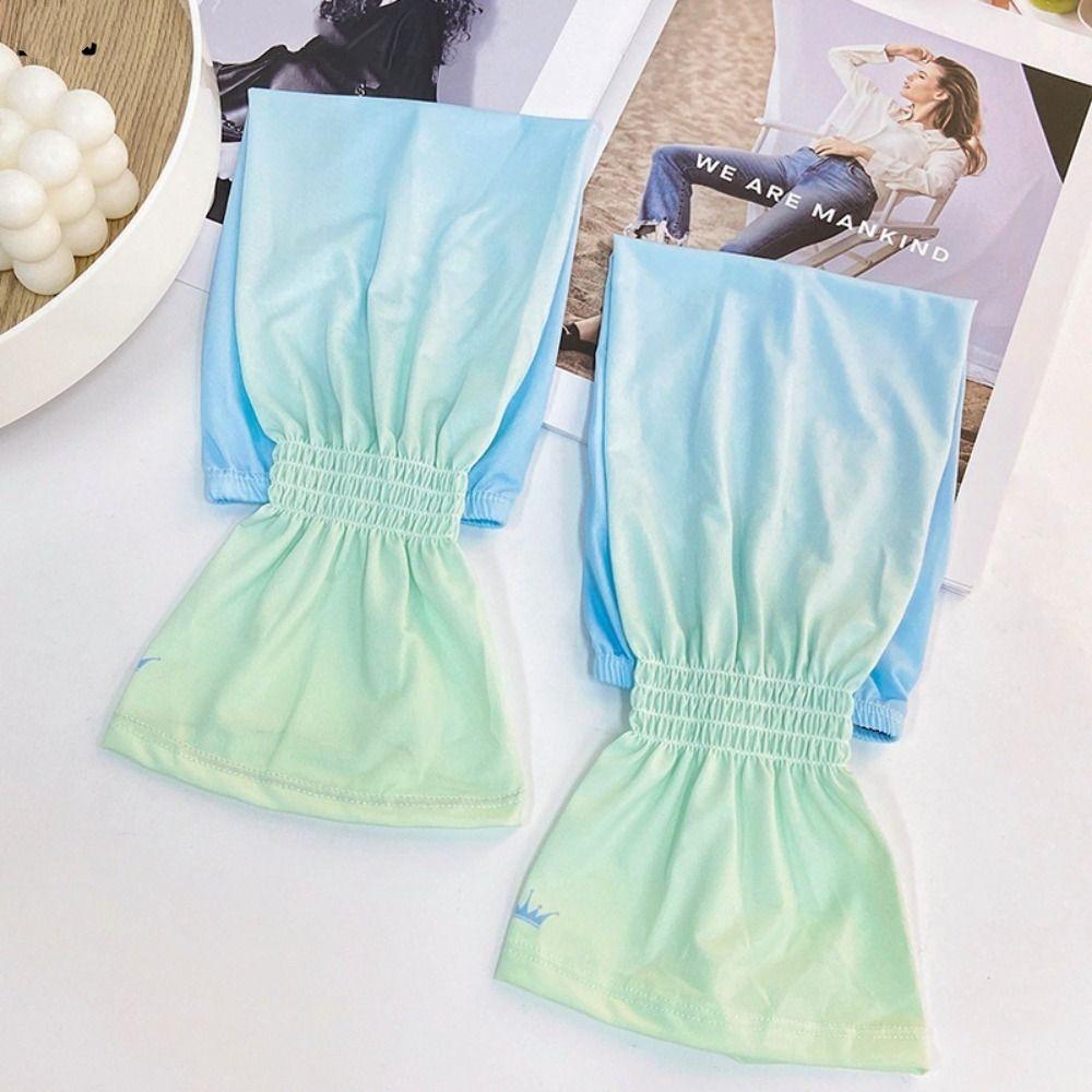 Gradient Sunscreen Arm Covers Elastic Cycling Gloves Cute Long Ice Silk Sleeves  Driving