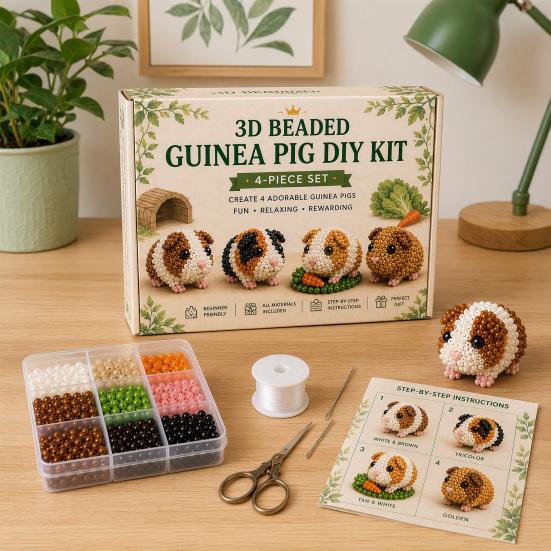3D Beaded Animal Cute Beaded DIY Kit Frog Alpaca