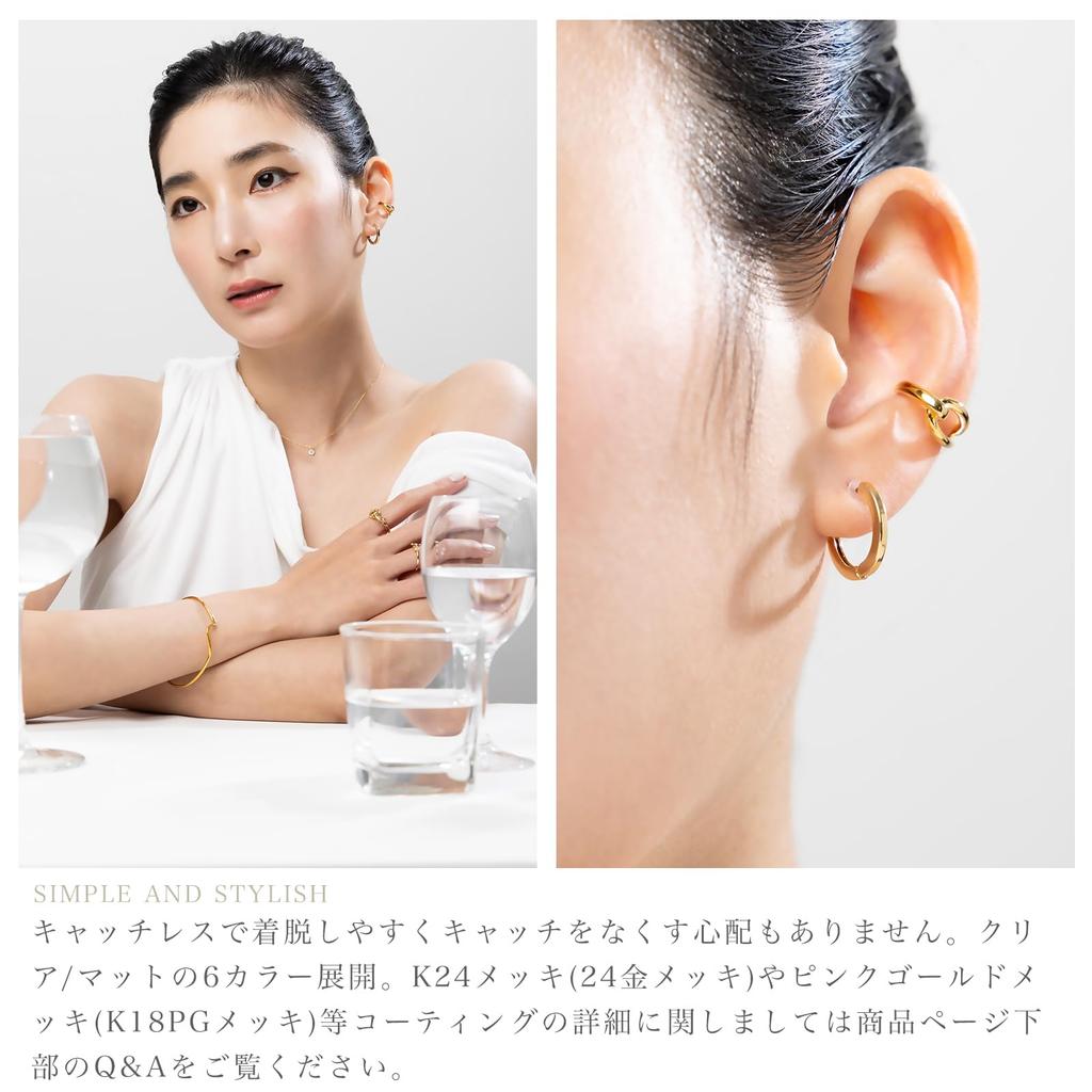 LOKUMI Сделано из K18 Серьги-кольца, Япония, 18K, Пусеты, K18, Гипоаллергенные, Кольца, Серьги, Без застежки, Одно касание, Женские, Однотонные, Круглые, Простые, Популярные,