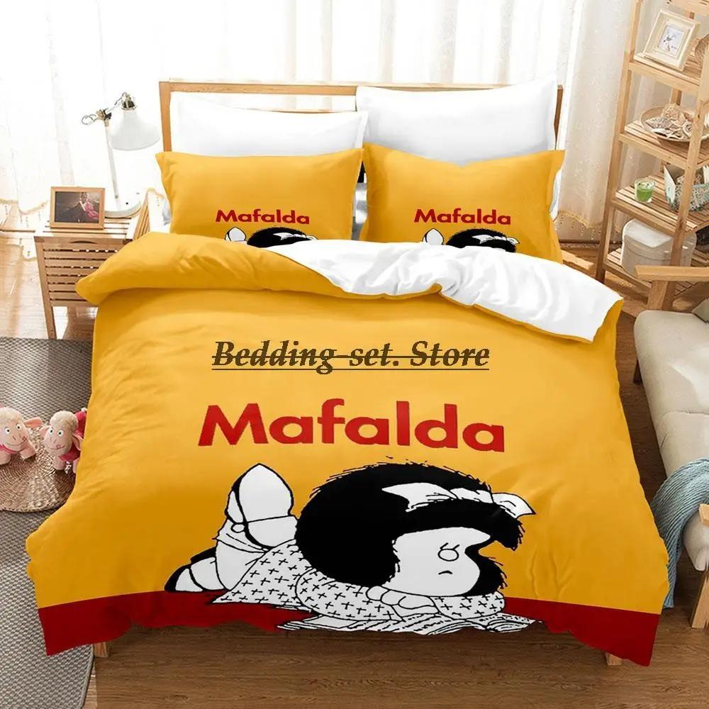 Mafalda Bedding Set Single Twin Full Queen King Size Bed Set Aldult Kid Bedroom Duvetcover Sets 3D Anime Bed Sheet Set