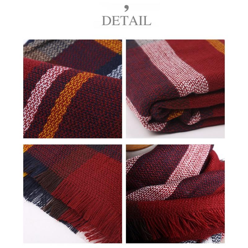 Autumn and Winter Scarves, Fashionable and Foreign Color Plaid Warm Scarves, Shawls