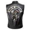 Sons of Anarchy Кожаная куртка Жилет Мужские мотоциклетные весенние куртки SOA Punk Черный жилет Motorrad