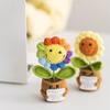 Cute Crochet Flowers Potted Hand-woven Rose Colorful Sunflower Positive Emotional Crochet Flower Potted for Home TableDecor Gift