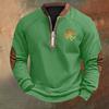 Men's St. Patrick's Day Vintage Casual Zip Sweatshirt Outdoor Casual Top