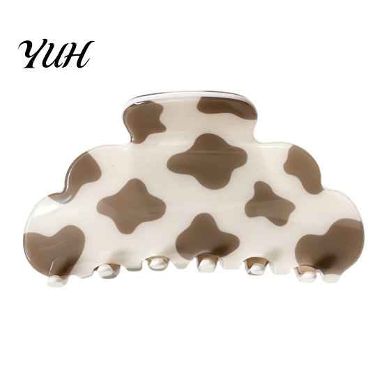 Trendy Hair Clips for Travel Cow Print Claw Clip Women Girls, Cute Cloud Shape Stylish Ornaments Thick Hair, Fashion Non-slip Strong Hold Accessories