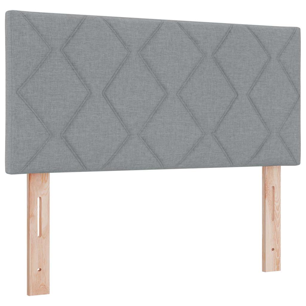 Storage Bed with Mattress Light Grey 90 x 200 cm Velvet