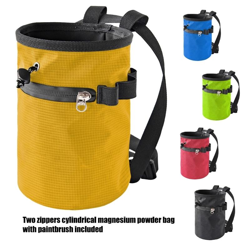 Bouldering Chalk Bucket & Zippers Pockets Rock Climbing Chalk Bag Magnesia Pouches Nonslip Chalk Bag Easy Use