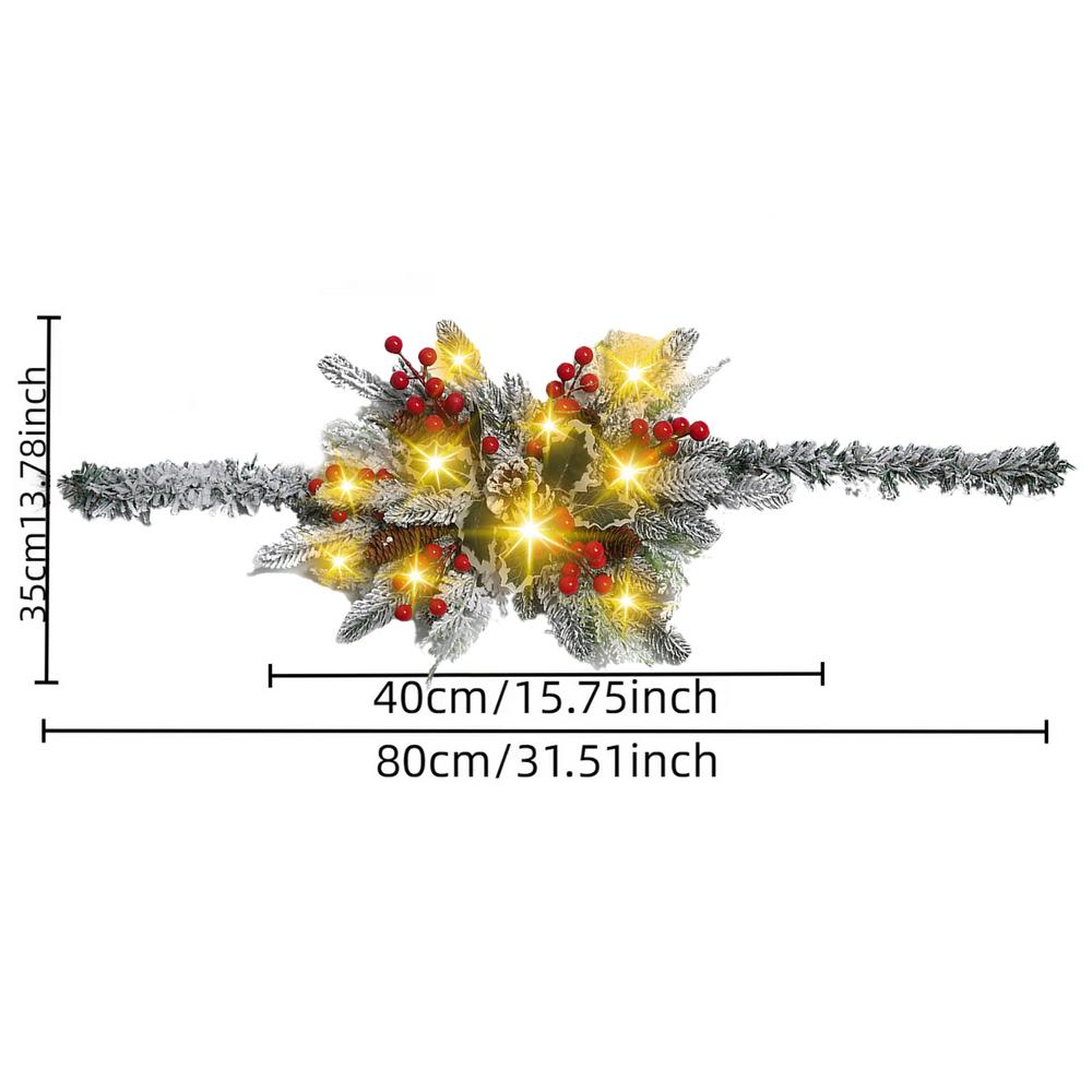 2025 Merry Christmas Post Box Cover Outdoor Christmas Swag Decor Pendant with Light New Year Navidad Party Garden Decoration