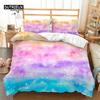 Rainbow Gradient Duvet Cover Colorful Starry Sky Queen Bedding Set Microfiber Abstract Geometric Comforter Cover With Pillowcase