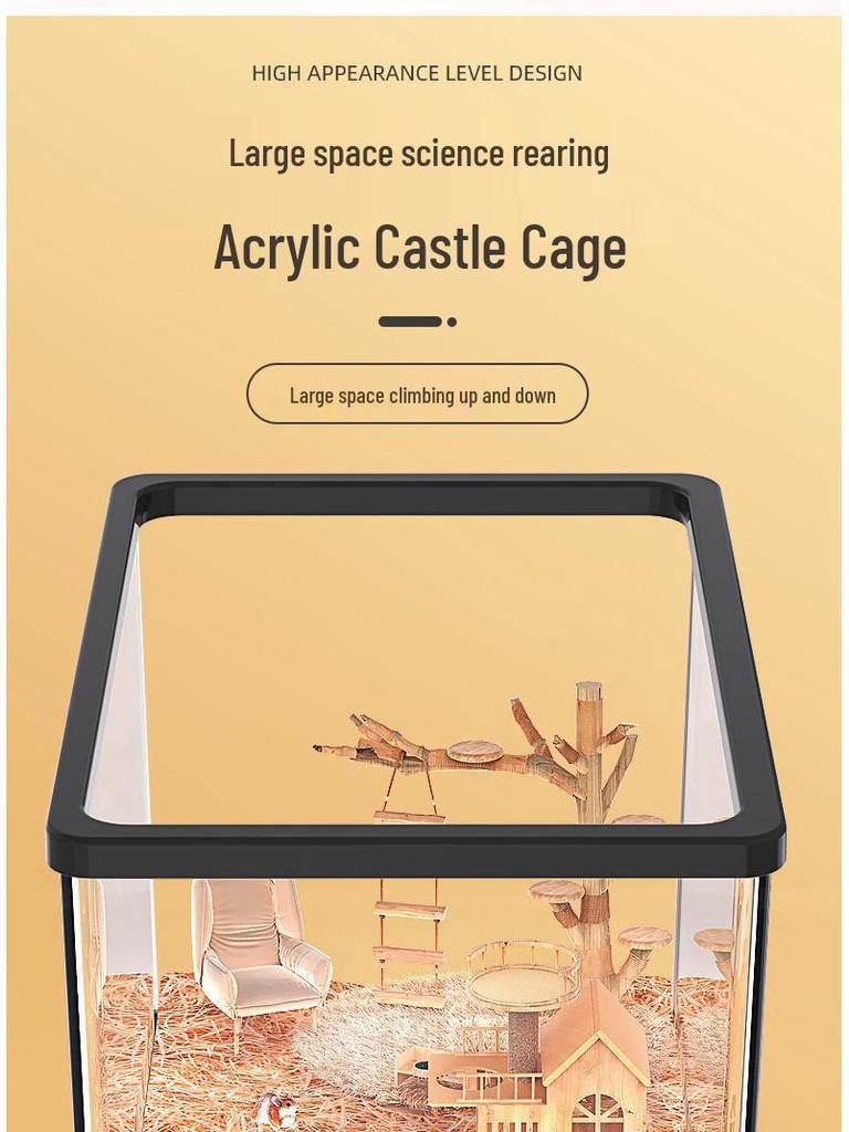 Большая акриловая клетка для хомяков и шиншилл Вилла Бокс для разведения