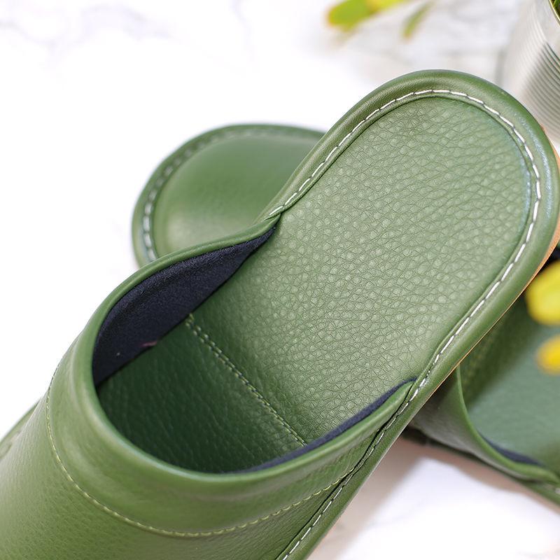 Простые черные тапочки из искусственной кожи, мужские домашние тапочки, мюли, мужские домашние тапочки, бесшумные туфли для мужчин, мужские шлепанцы, однотонные