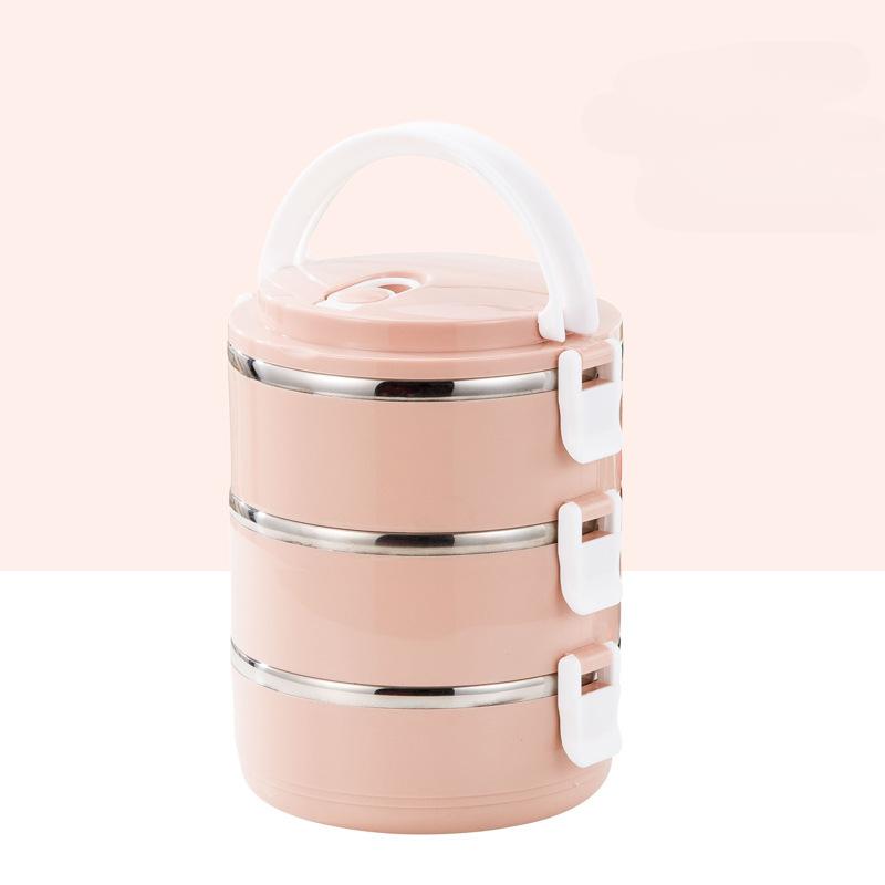 Двухслойный изолированный ланч-бокс из нержавеющей стали для офиса, школы, кемпинга и пикника