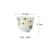 2pc/lot Hand-painted Gardenia Teacup Handmade Tea Bowl Tea Pair Tea-tasting Fragrance Cup Chazhan Master Cups Teaset Craft 40ml