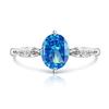 925 Sterling Silver Ice Cut Pigeon Egg Shape Colored Gem Super Sparkling High Carbon Diamond Simple Ring for Women Fashion Jewelry Gift