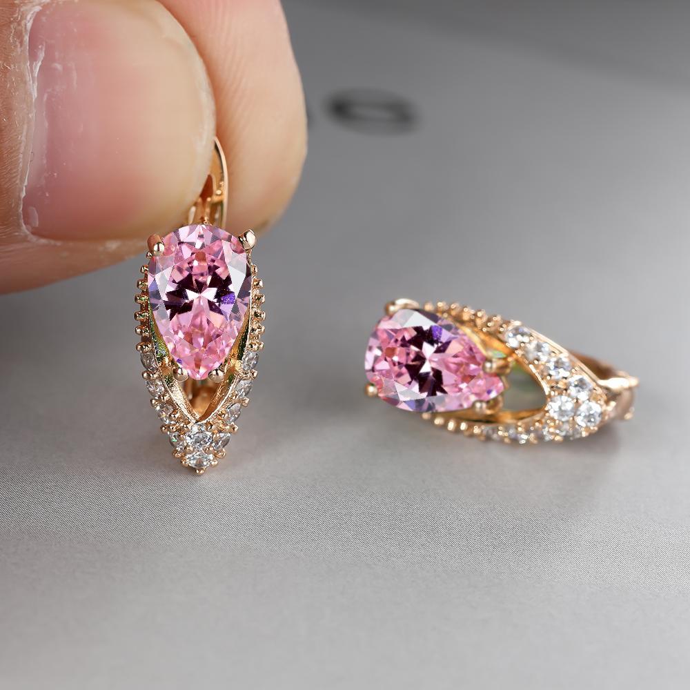 2022 New Geometric Teardrop Cut Green Stone Earrings Temperament Long Drop Trendy Female Earrings