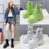 New British Style Women's Boots Thick Soled Tall Short Boots Handsome Trendy Cool Casual Versatile Motorcycle Boots Womens Shoes
