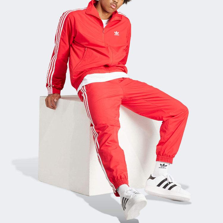 Adidas Оригинальная спортивная куртка Adicolor Firebird с тремя полосками и воротником-стойкой, мужская верхняя одежда, красный IT2495