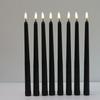 3 or 6 Pieces Black Flameless LED Taper Candles 11 inch,Plastic Realistic Flickering Decorative Halloween Candle Light