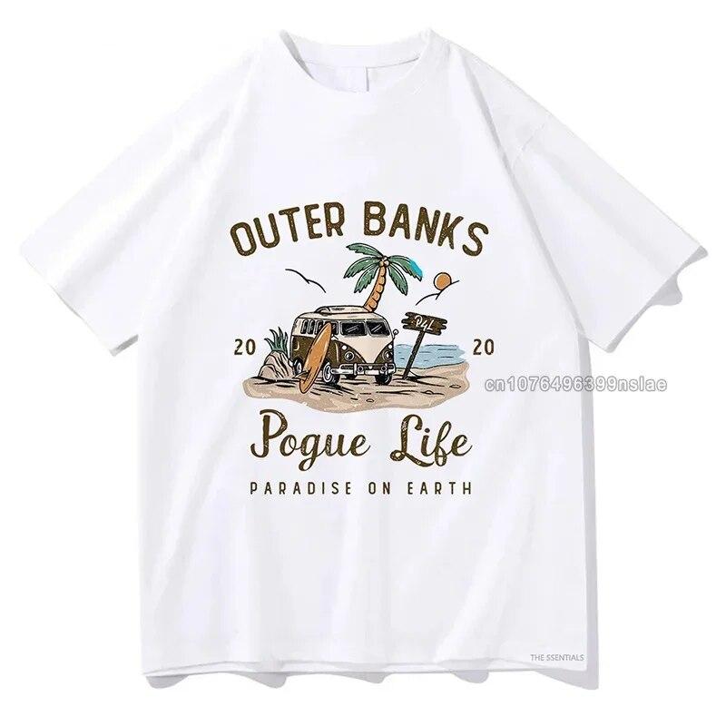Outer Banks 3 T Shirt Unisex Women Harajuku Aesthetic Graphic Pogue Life Print Tshirts Unisex John B JJ Maybank Cotton Tees Shirts Unisex
