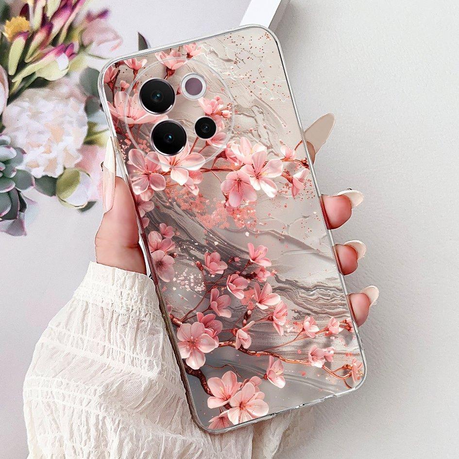 For Vivo V40 Lite 5G Case Transparent Silicone Soft TPU Back Cover Lovely Heart Case For Vivo V40Lite 5G V2341 Shockproof Bumper